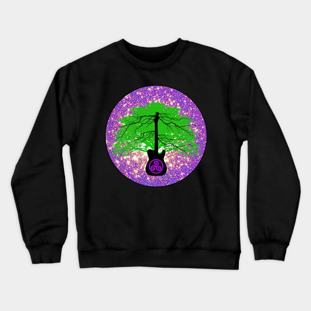 Electric Tree Guitar Crewneck Sweatshirt by Celtic Morrigan